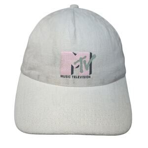 MTV Music Television Slideback 5 Panel Cap White One Size Adjustable Rubi